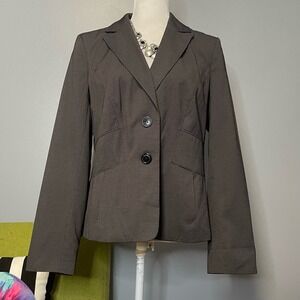 Ann Taylor Black White Tailored Suit Blazer Jacket 12